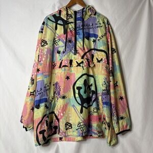 Reason Windbreaker Jacket Men's 4XL‎ Multicolor Graffiti Hoodie Lightweight